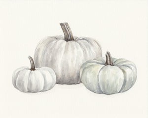 Neutral Pumpkins Watercolor Print INSTANT DOWNLOAD
